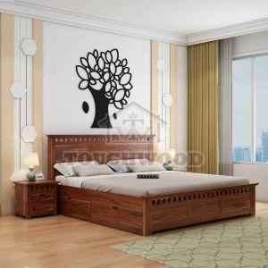 Teak Wood King Size Bed