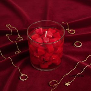 Decorative Heart Shaped Jar Candle