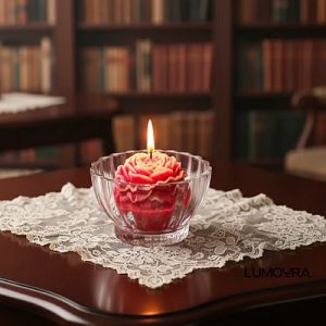 Decorative Peony Bowl Candle