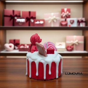 Cute Teddy Cake Candle