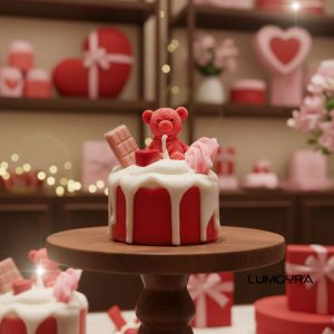 Cute Teddy Cake Candle