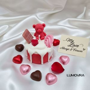 Cute Teddy Cake Candle
