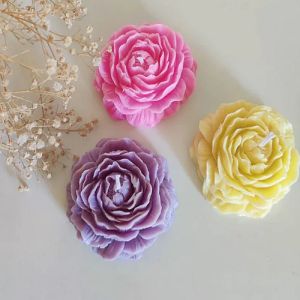 Multicolor Peony Flower Candle
