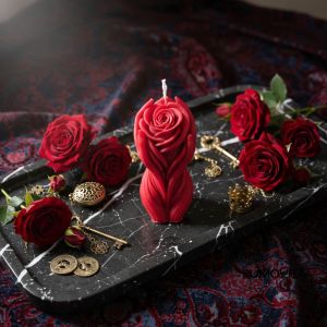 Rose Flower in Hand Shape Candle