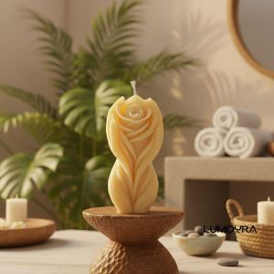 Rose Flower in Hand Shape Candle