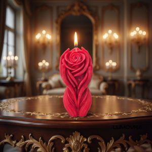 Rose Flower in Hand Shape Candle