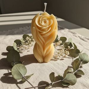 Rose Flower in Hand Shape Candle