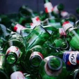 Green Alcohol Glass Bottle Scrap