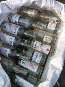 White Glass Alcohol Bottle