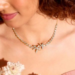 Celestia Floral Moissanite Silver Necklace