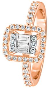 Lumera Halo Baguette Moissanite Ring