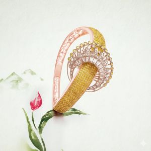 Solaris Crown Dual Tone Moissanite Bangle