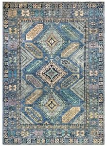 Hand Knotted Geometric Fusion Wool Rug
