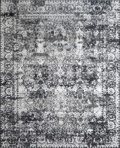 Hand Knotted Luxury Monochrome Silk Wool Rug