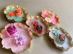 Decorative Rose Flower Urli Candle