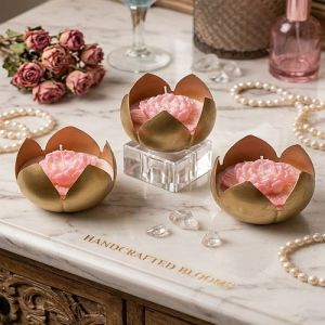 Metal Lotus Shaped Soy Wax Candle