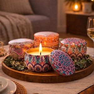 Scented Soy Wax Tin Jar Candle