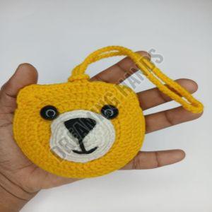 Handmade Bear Face Crochet Pouch