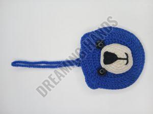 Handmade Blue Teddy Crochet Coin Pouch