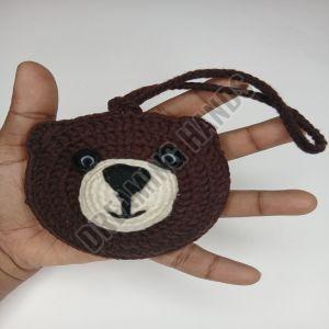 Handmade Brown Teddy Crochet Pouch