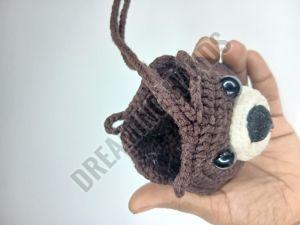 Handmade Brown Teddy Crochet Pouch