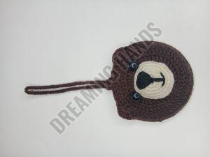 Handmade Brown Teddy Crochet Pouch