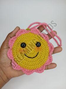 Handmade Crochet Sunflower Coin Pouch