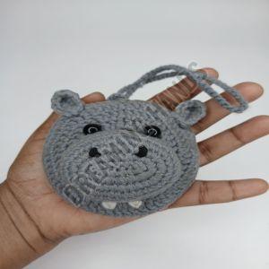 Handmade Hippo Crochet Pouch
