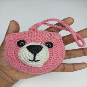 Handmade Pink Teddy Crochet Pouch