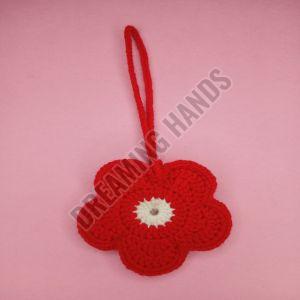 Handmade Red Flower Crochet Pouch