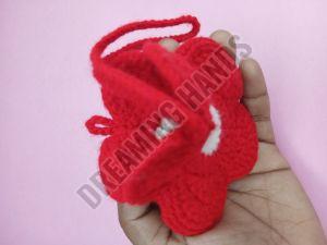 Handmade Red Flower Crochet Pouch
