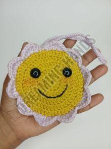 Handmade Sun Pattern Crochet Pouch