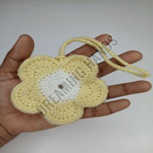 Handmade Yellow Daisy Flower Crochet Pouch