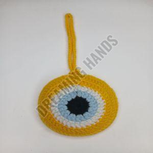 Handmade Yellow Evil Eye Crochet Pouch