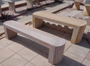 Straight Sandstone Garden Bench