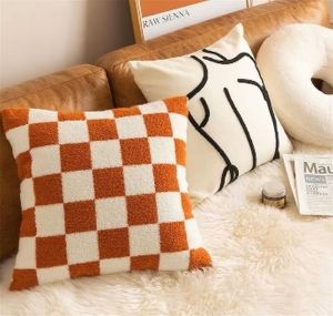 Checkered Throw Pillow Cover