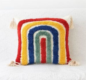 Colorful Cotton Tufted Cushion Cover