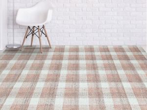 Fuschia Checkered Handmade Tufted Floor Rug