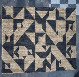 Geometrical Handwoven Jute Rug