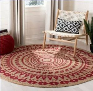 Handwoven Fuchsia Jute Area Rug