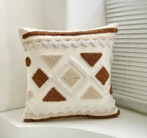Merrycolor Boho Tufted Throw Pillow Cover