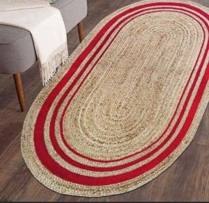 Natural Handcrafted Braided Oval Jute Rug