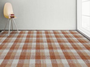 Red Checkered Handmade Tufted Floor Rug