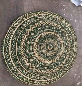 Round Braided Jute Mandala Rug