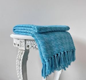 Sky Blue Soft Cotton Throw Blanket
