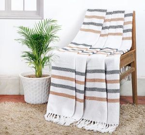 Stripped Cotton Throw Blanket