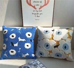 Tufted Cotton Floral Throw Cover