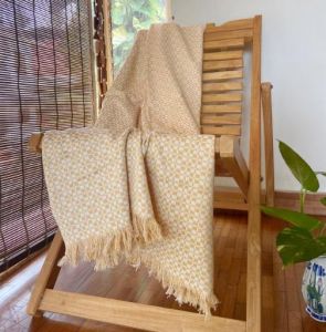 Yellow Hanwoven Cotton Throw Blanket