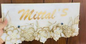 handmade flower design resin customized name plate