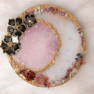 Handmade MDF Resin Round Photo Frame